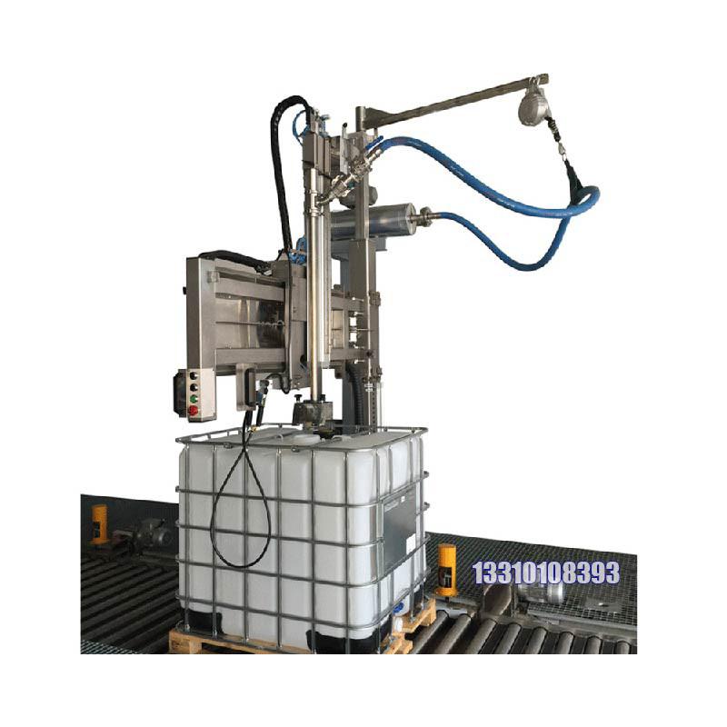 印染助劑灌裝機_1000升IBC噸桶重力式灌裝機精密灌裝一站式解決方案